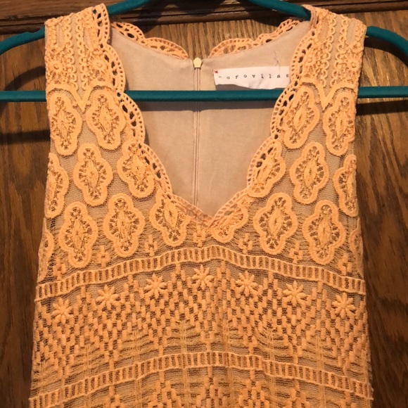 Anthropologie Peach Korovilas Crochet Maxi Dress Small - Picture 5 of 6